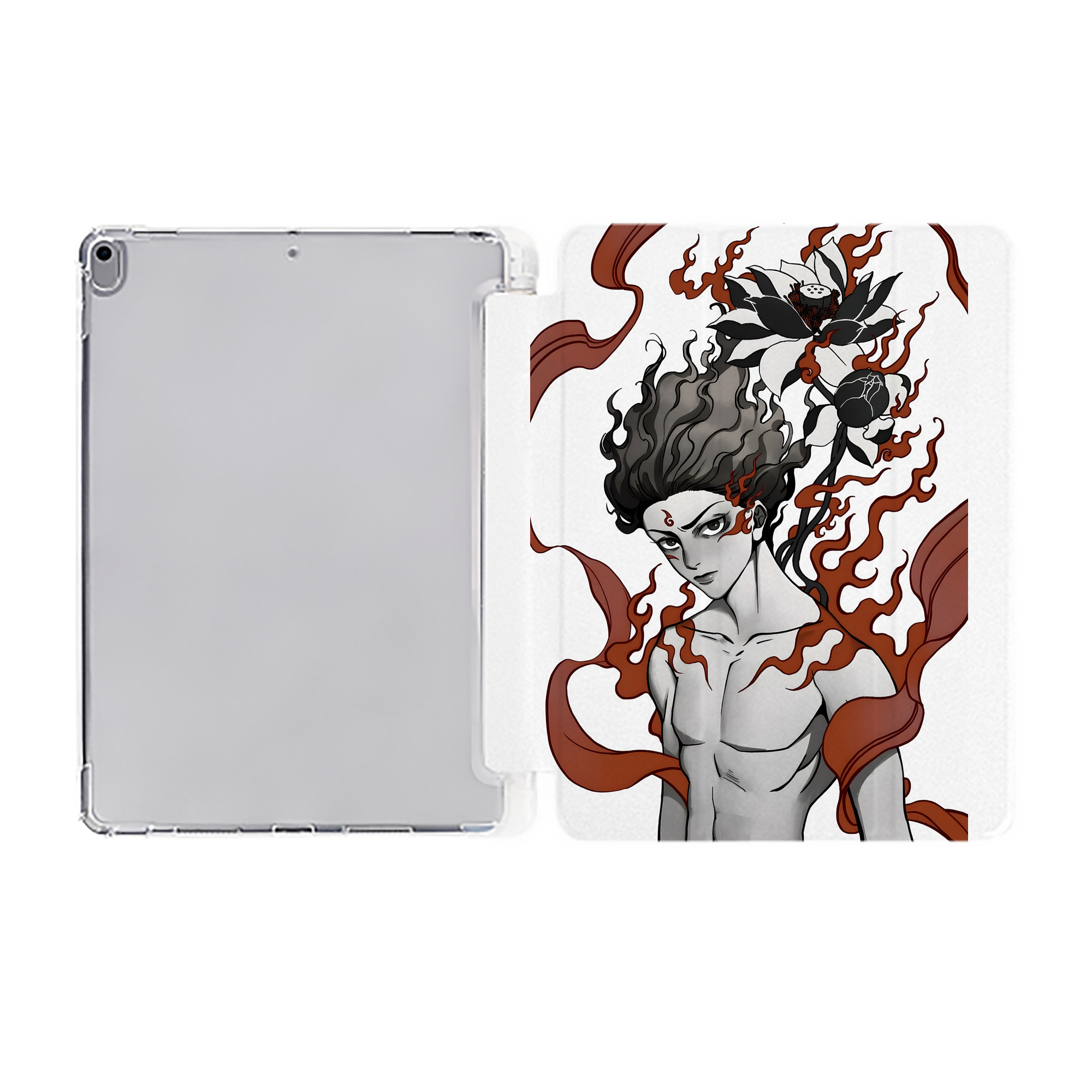 （画像用） Ne Zha 2 ナタ 魔童の大暴れ IPad ケース ペン収納付き 三つ折りスタンド PUレザー×シリコン 対応機種9.5/10.5/10.9インチ